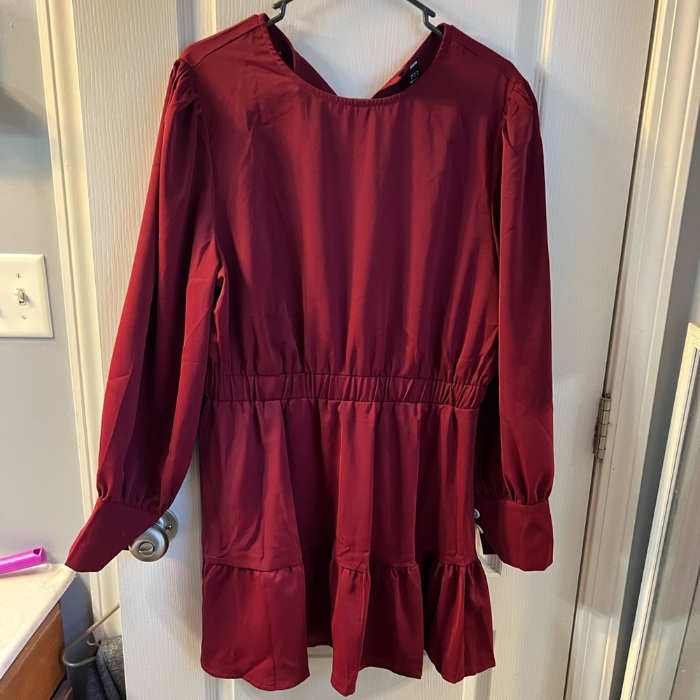SHEIN XL burgundy dress